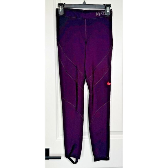 Nike Pro Hyperwarm‎ Leggings Women's Small Eggplant Gym Compression - Picture 2 of 10